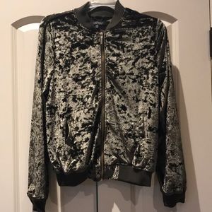 Velvet bomber jacket